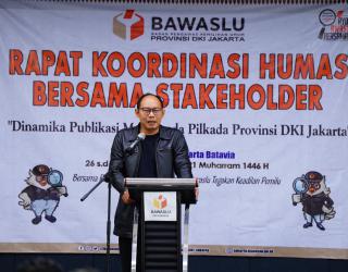 Tutup Acara Rakor Humas dengan Stakeholder, Koordinator Humas dan Datin Bawaslu DKI Jakarta Quin Pegagan : Media adalah Mitra Srategis Lembaga Pengawas Pemilu 