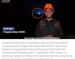 Cahaya Misterius Terlihat dari Pulau Sebesi, Diduga Speedboat Jurnalis yang Hilang di Anak Krakatau