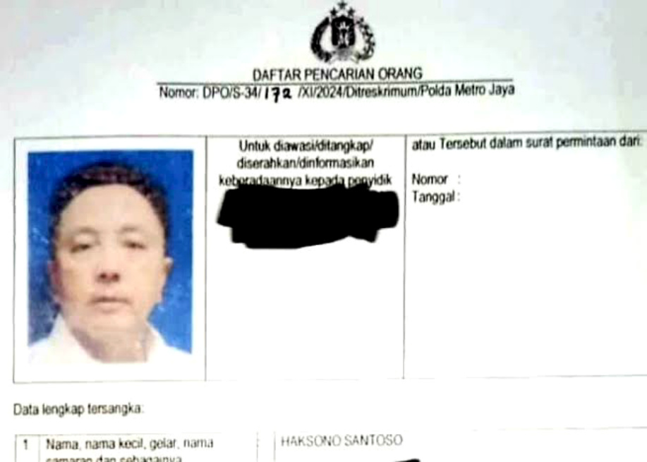 Haksono Santoso Akhirnya Tertangkap Usai Buron Kasus Penggelapan Miliaran Rupiah
