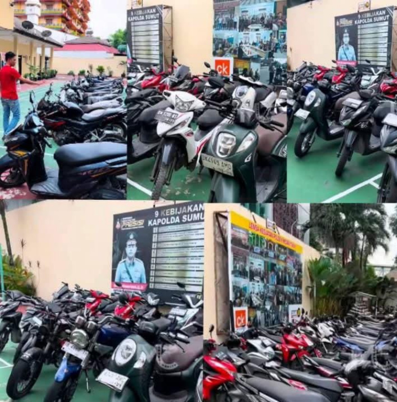 Seluruh kendaraan yang ditemukan dibawa ke Polsek Medan Timur untuk pemeriksaan lebih lanjut. Foto ist
