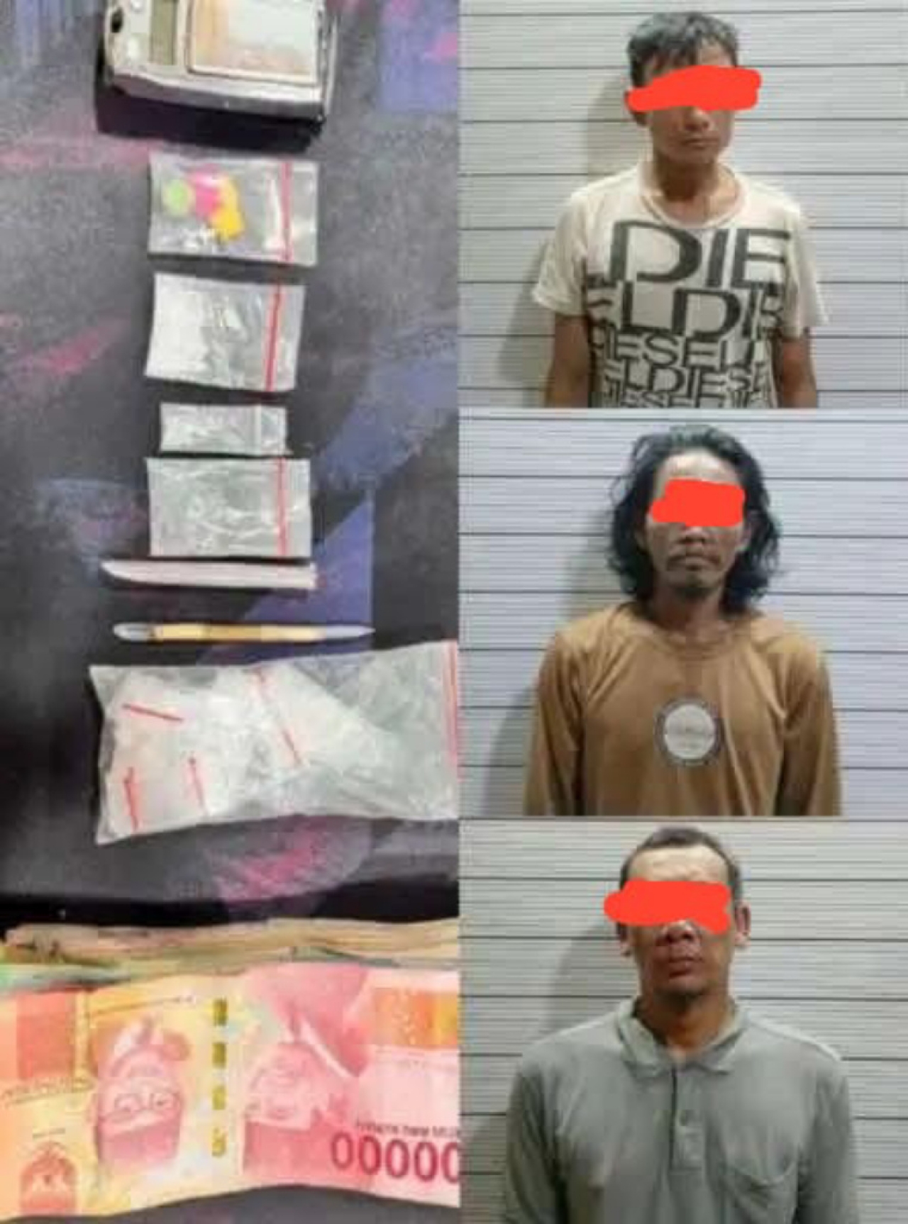 Ketiganya tertangkap tangan memiliki dan menguasai narkotika. Foto ist